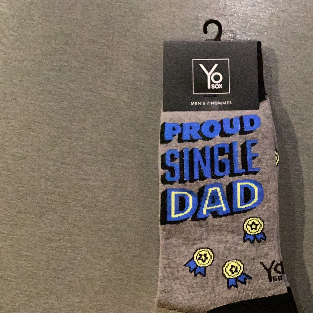 Yo Sox Proud Single Dad Crew Socks - Grey