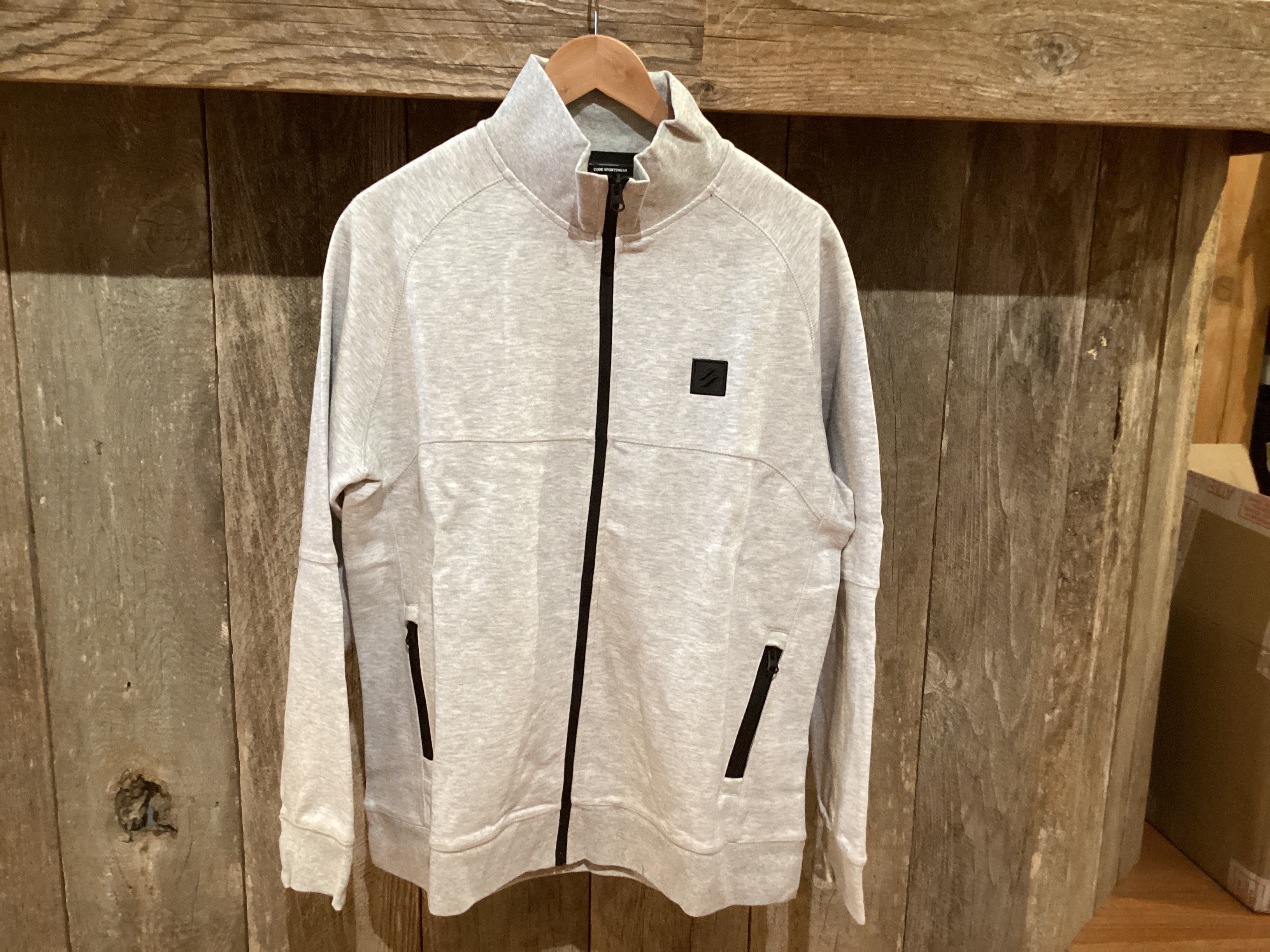 'Superdry Code Tech Track Top' in 'Cadet Grey Marl' colour