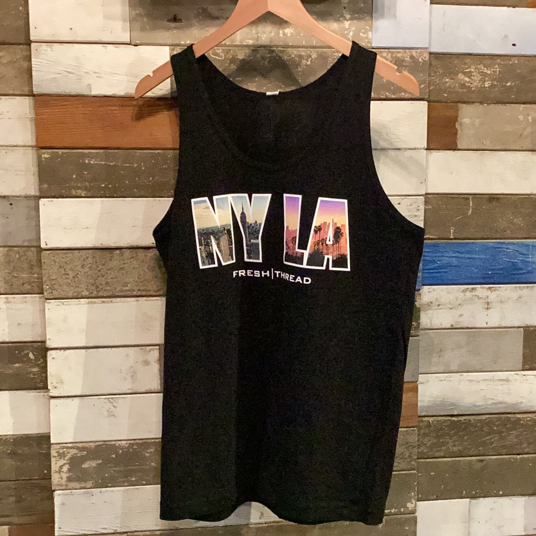 'NYLA Fresh Thread Logo Tank Top' in 'Black' colour