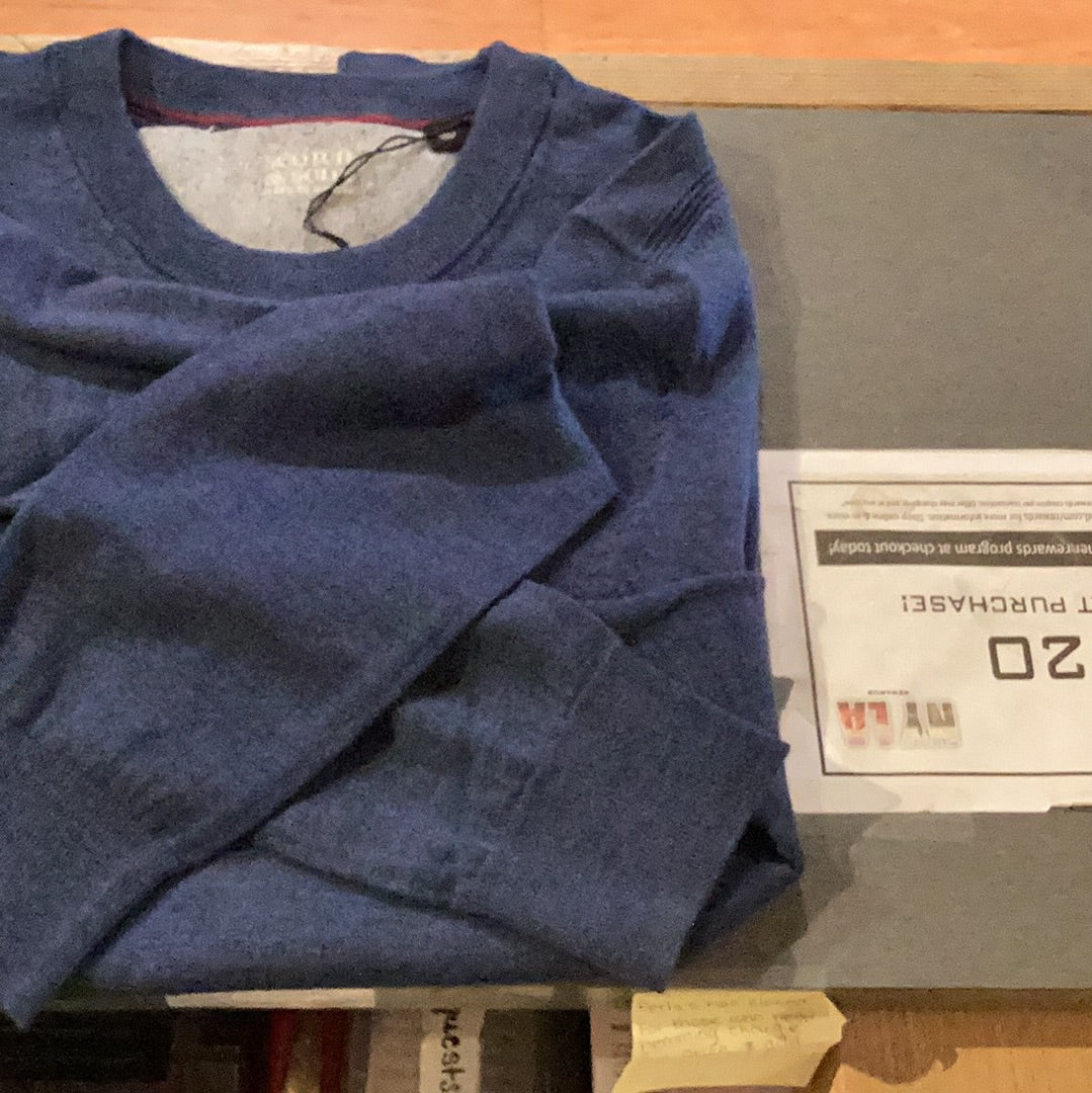 'Scotch & Soda Essentials Ecovero Classic Crewneck Pullover' in 'Storm Blue' colour