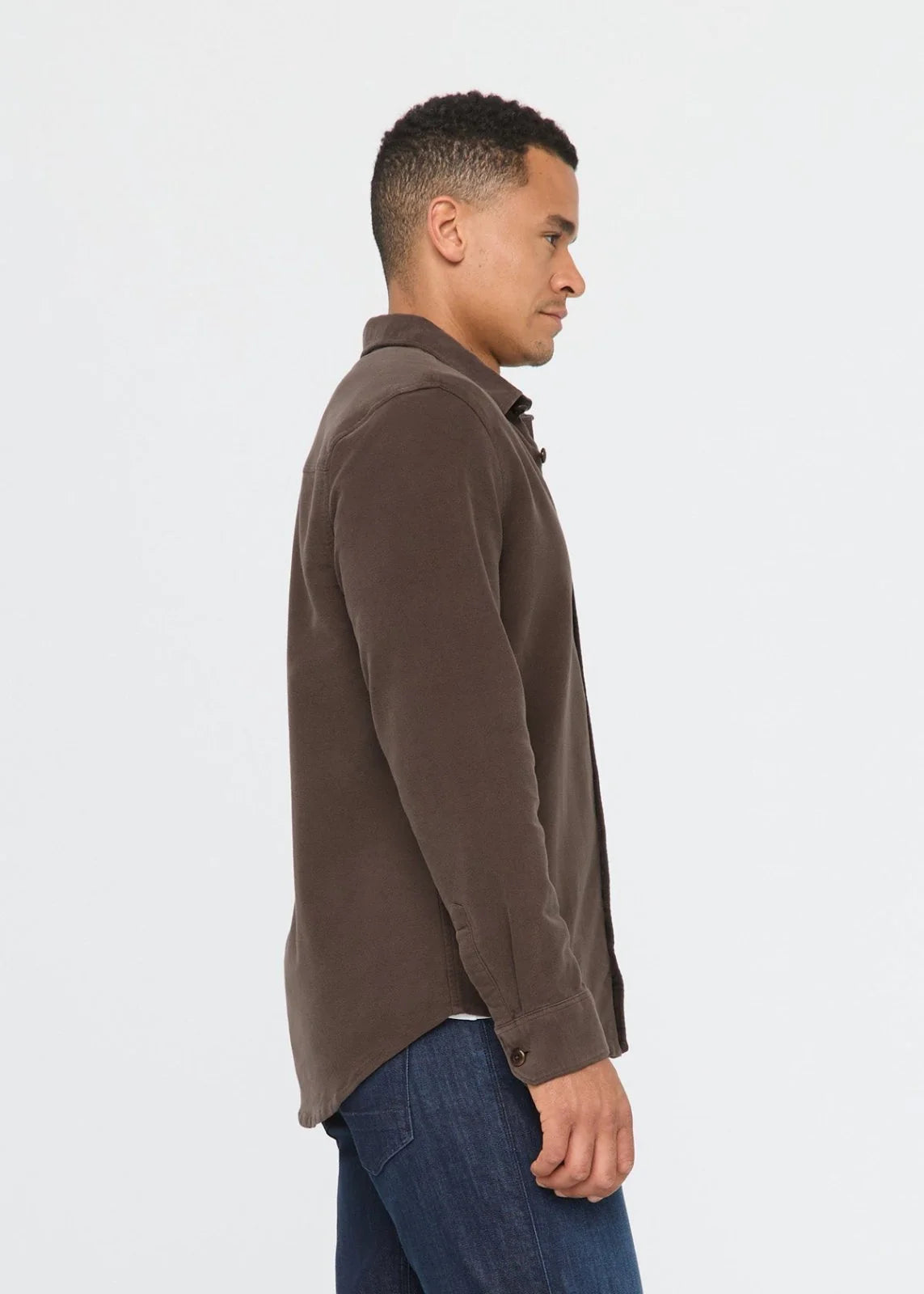 'Du/er No Sweat Moleskin Shirt' in 'Mocha' colour
