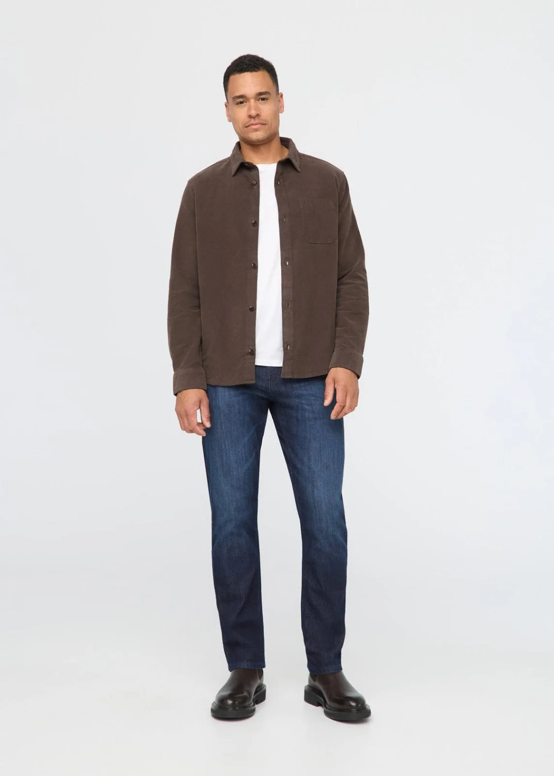 'Du/er No Sweat Moleskin Shirt' in 'Mocha' colour