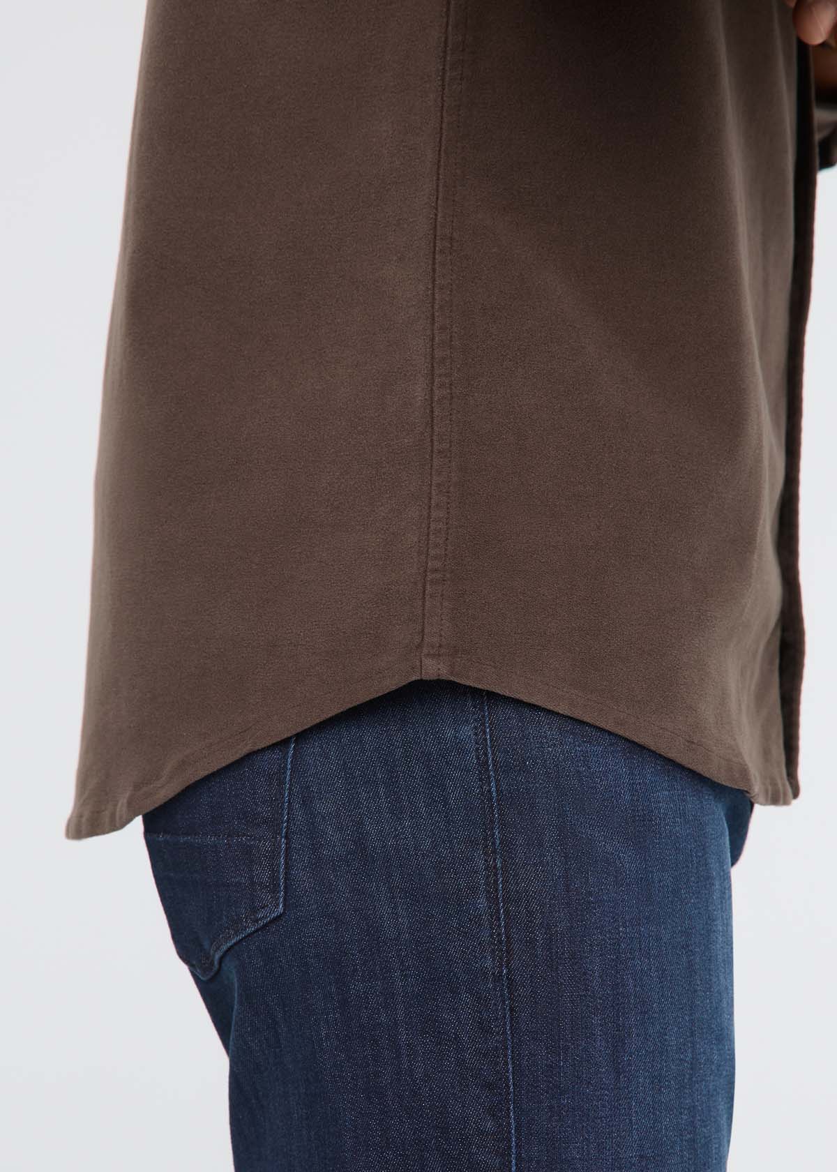 'Du/er No Sweat Moleskin Shirt' in 'Mocha' colour