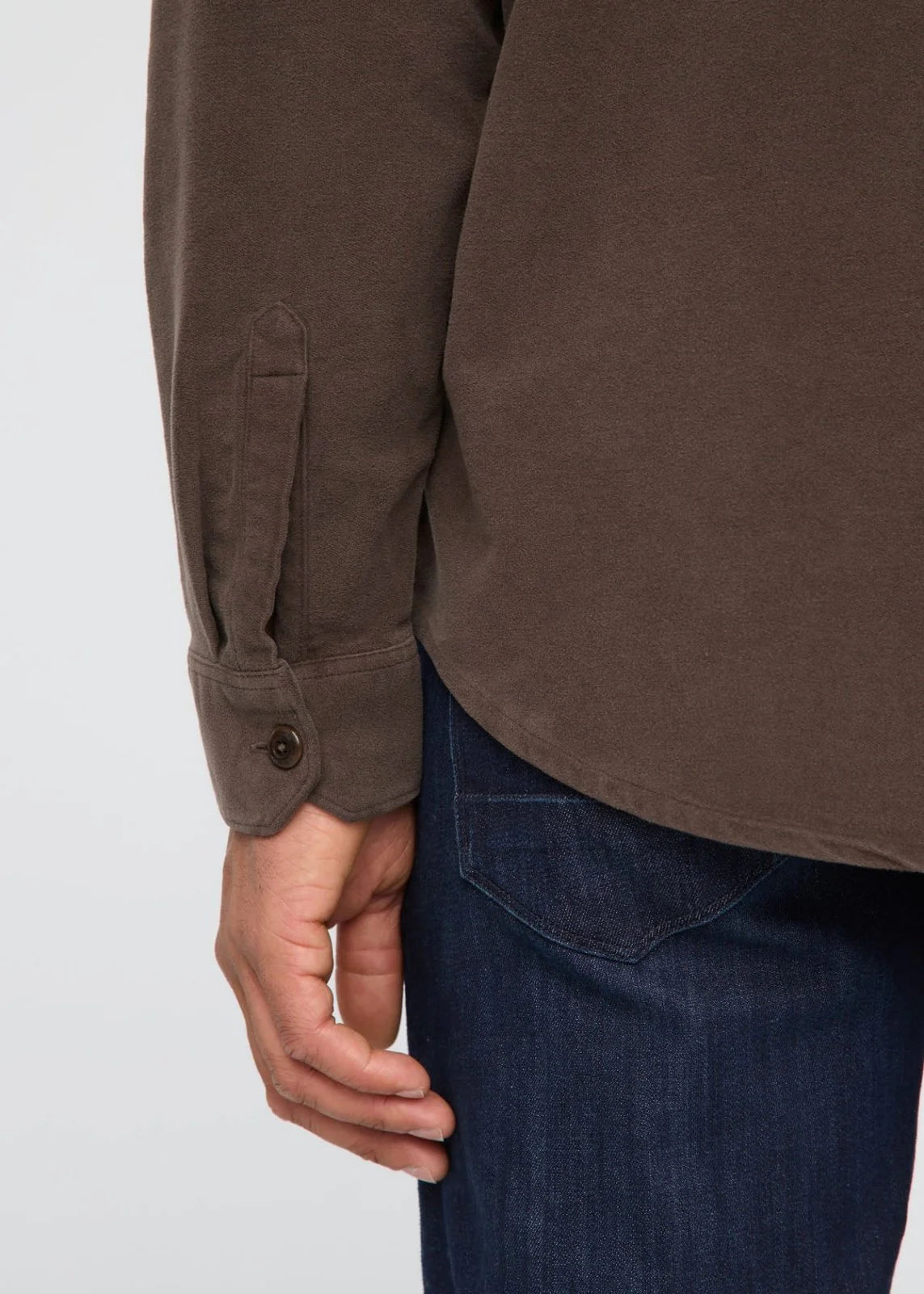 'Du/er No Sweat Moleskin Shirt' in 'Mocha' colour