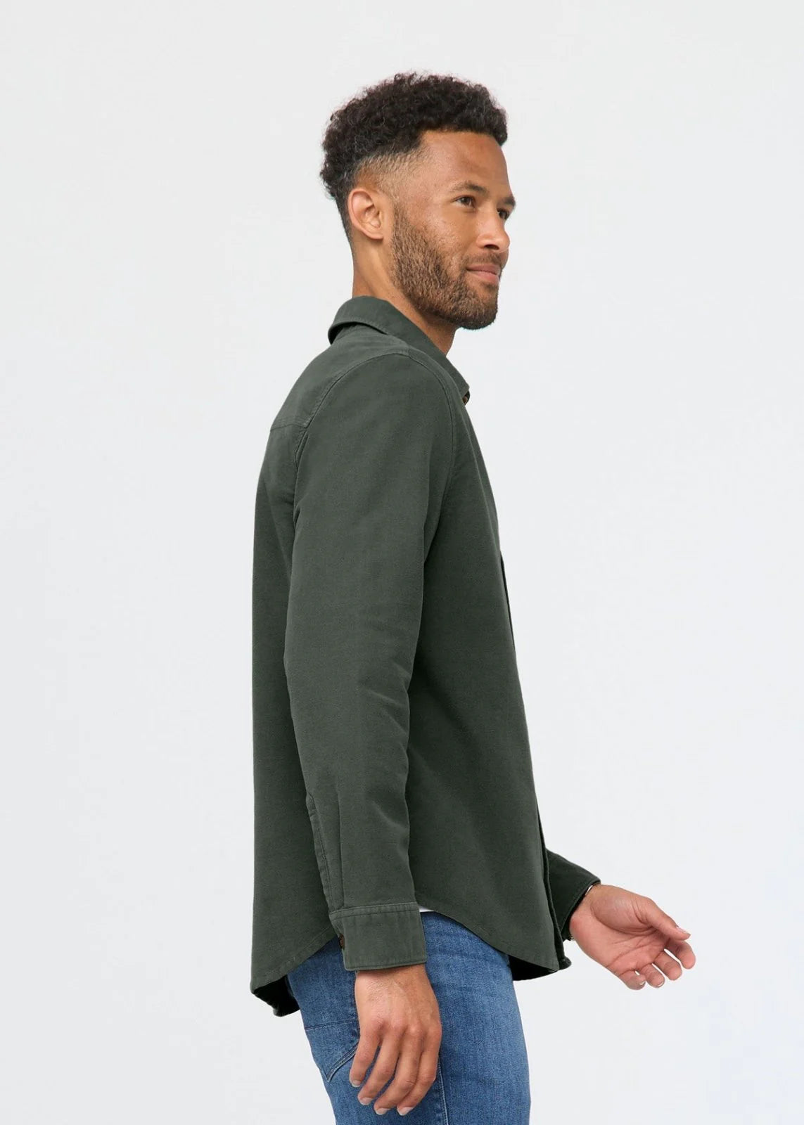 'Du/er No Sweat Moleskin Shirt' in 'Peat' colour