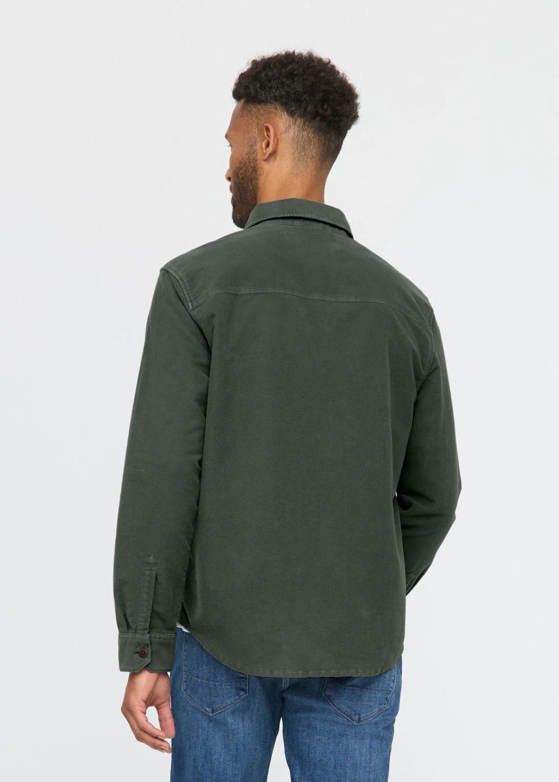 'Du/er No Sweat Moleskin Shirt' in 'Peat' colour