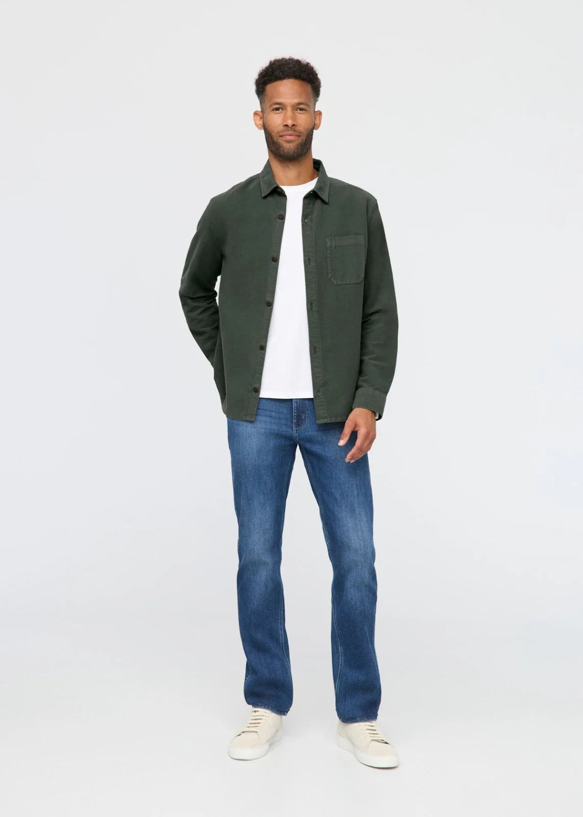 'Du/er No Sweat Moleskin Shirt' in 'Peat' colour
