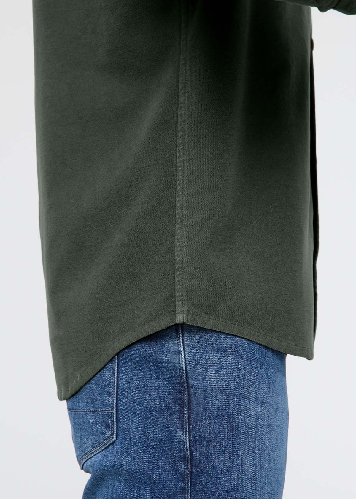 'Du/er No Sweat Moleskin Shirt' in 'Peat' colour