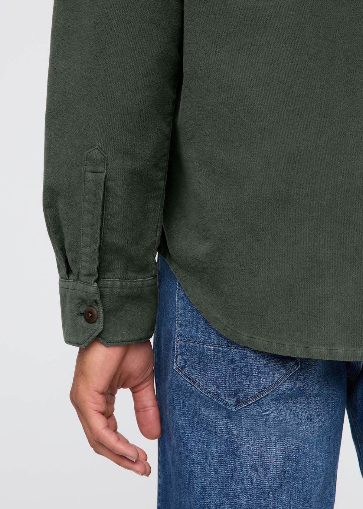 'Du/er No Sweat Moleskin Shirt' in 'Peat' colour