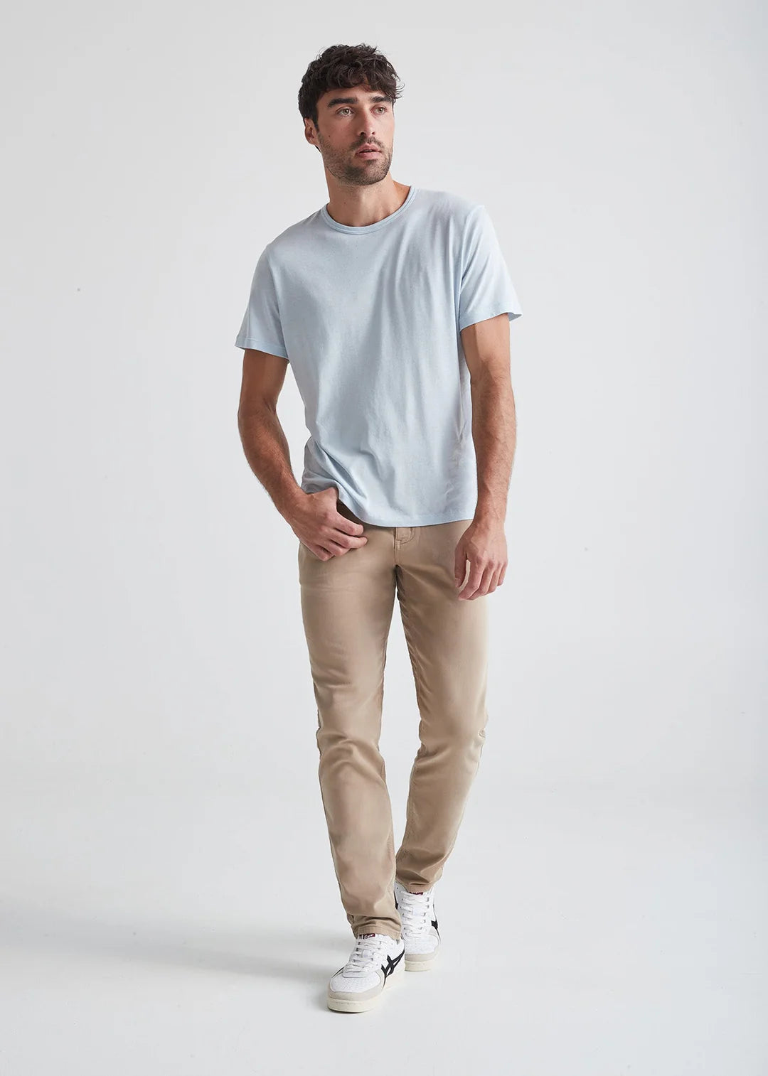 'Du/er No Sweat Pant Slim - Desert Khaki' in 'Desert Khaki' colour