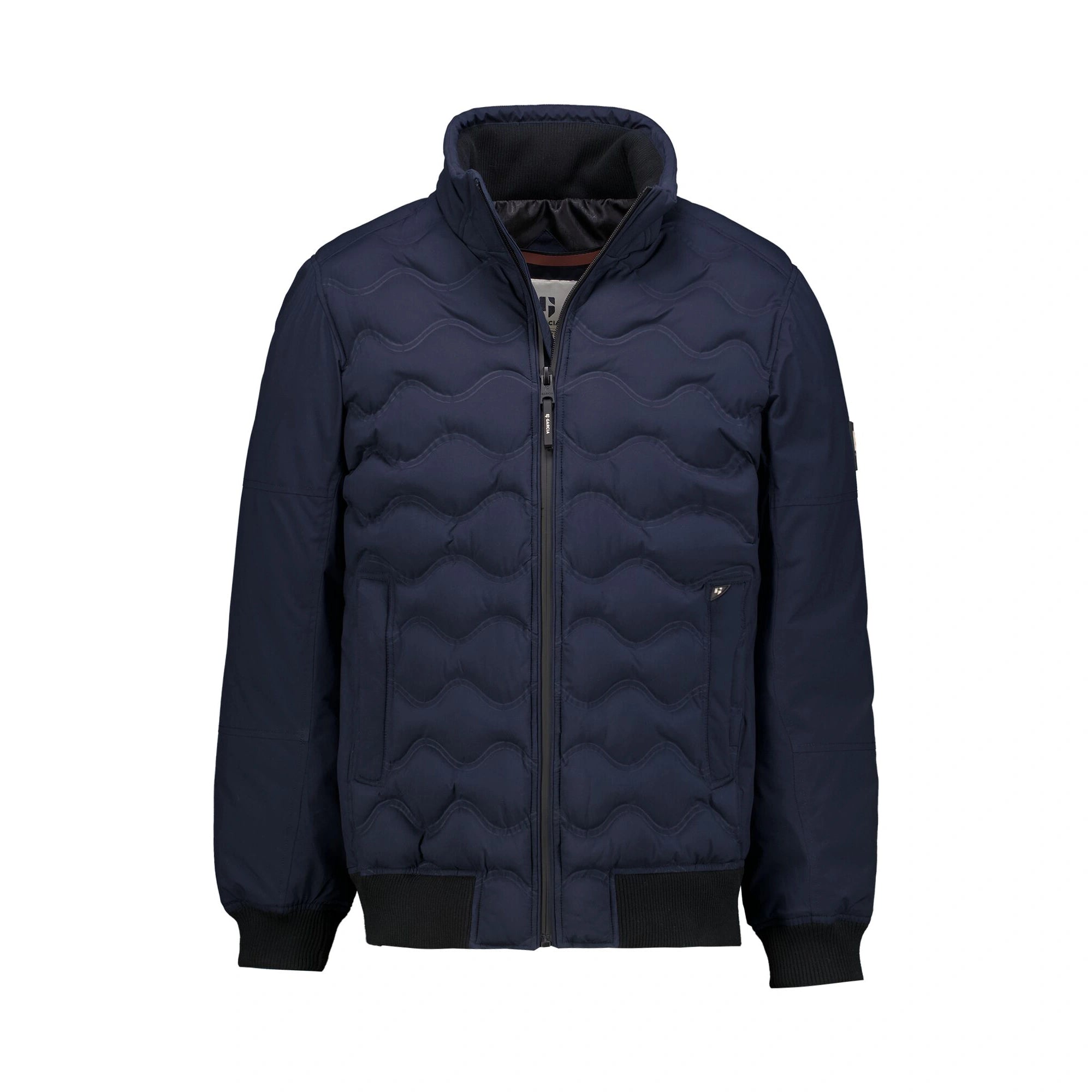 'Garcia Quilted Bomber Jacket' in 'Dark Blue' colour