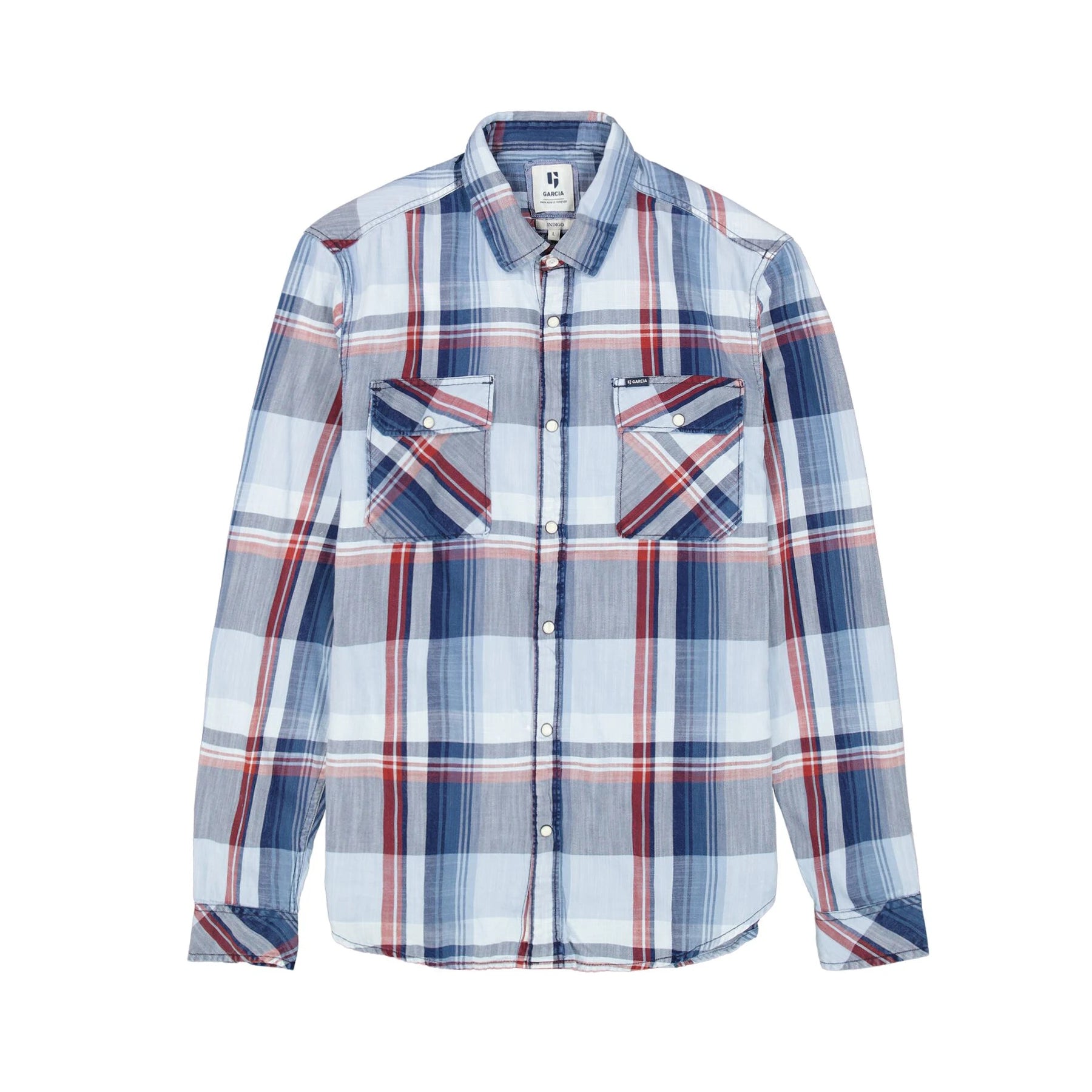 'Garcia U41084 Checked Shirt' in 'Blue' colour.