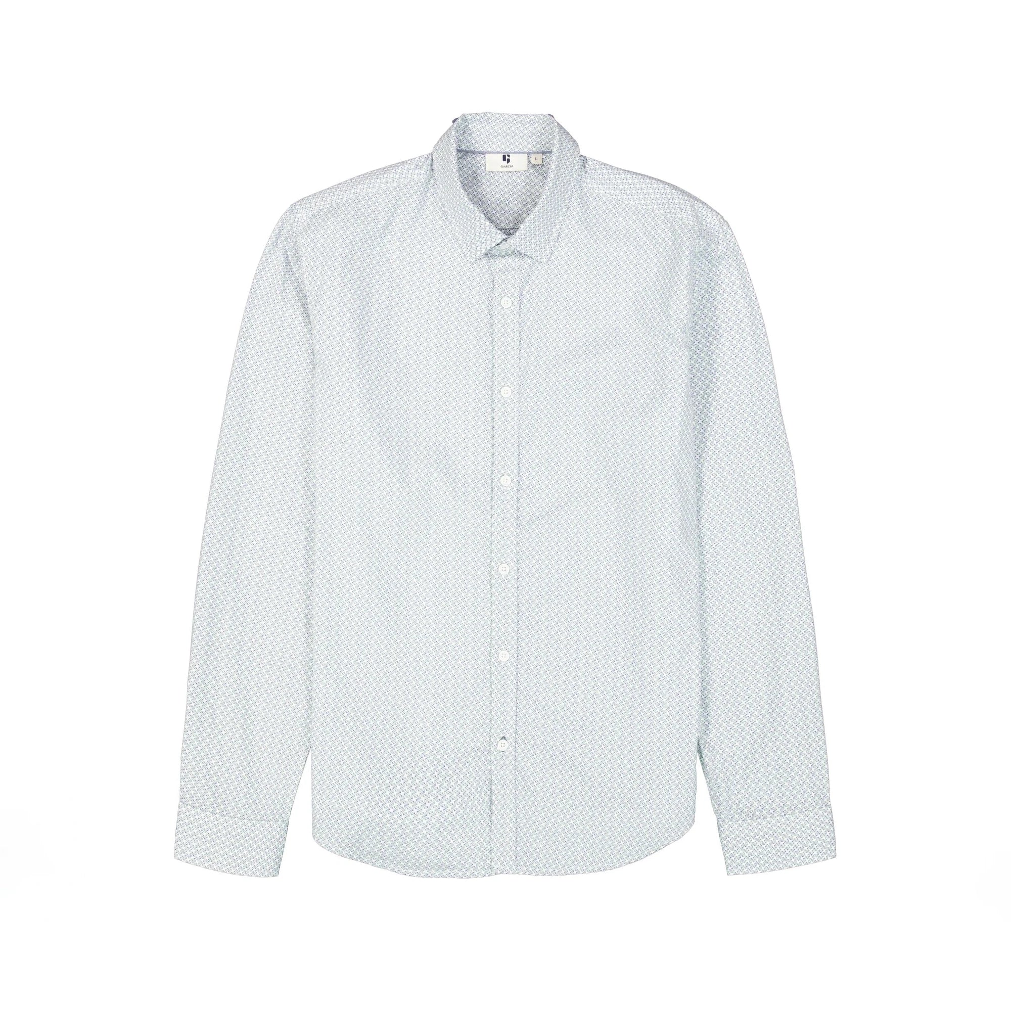 'Garcia T41280 Dress Shirt with Print' in 'White' colour.