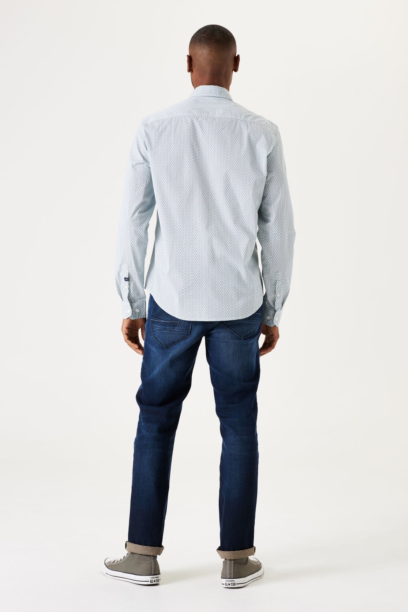 'Garcia T41280 Dress Shirt with Print' in 'White' colour.