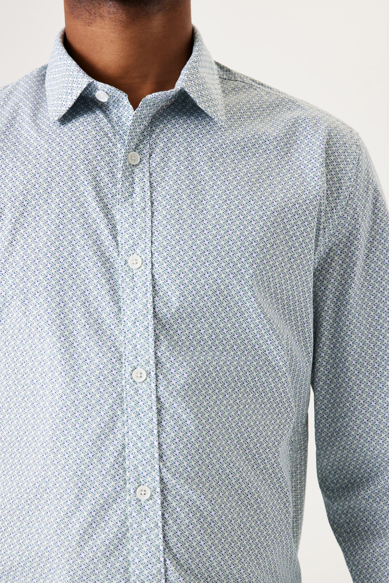 'Garcia T41280 Dress Shirt with Print' in 'White' colour.