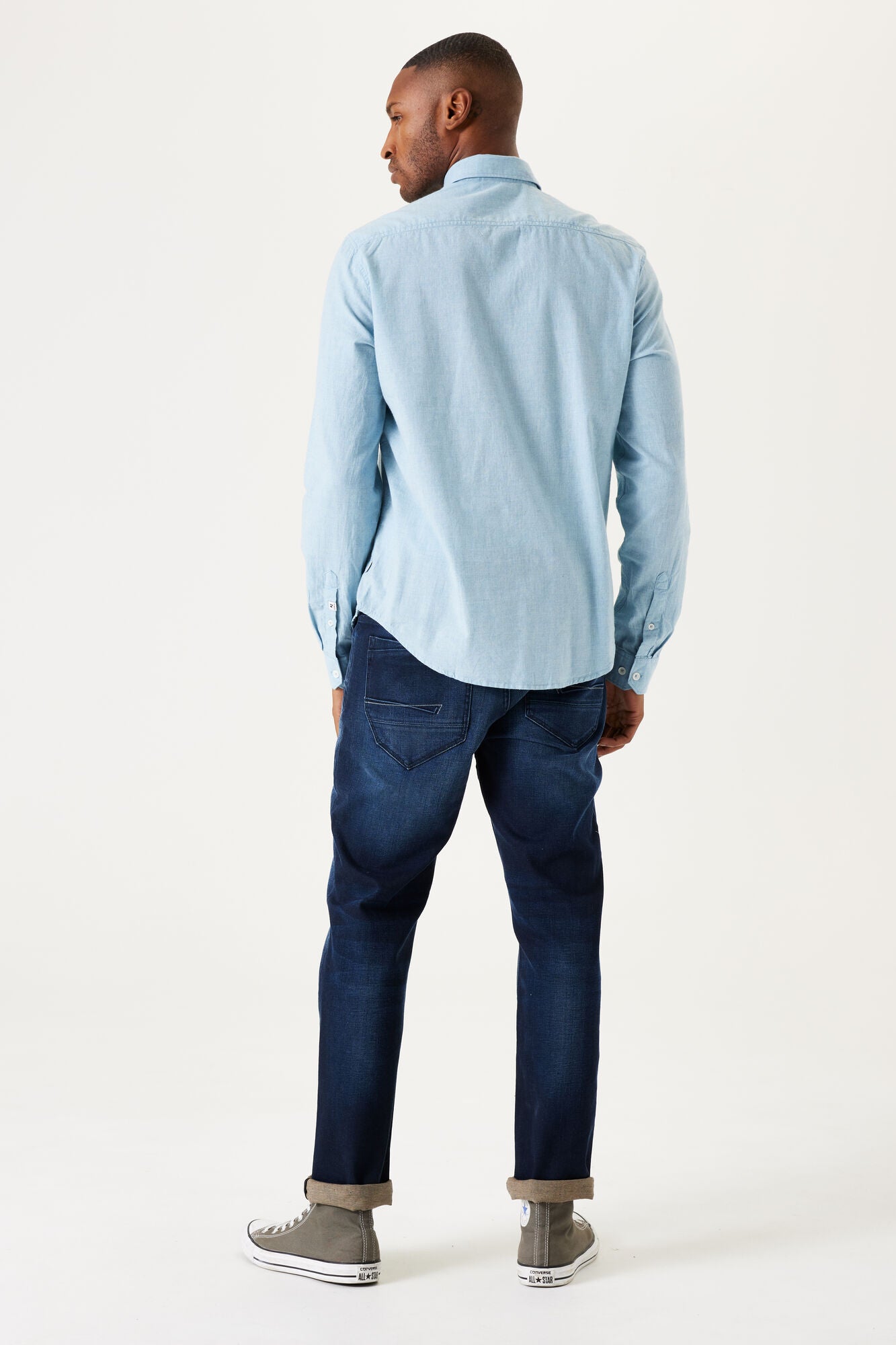 'Garcia T41282 Long Sleeve Button-Up Shirt' in 'Light Blue' colour.