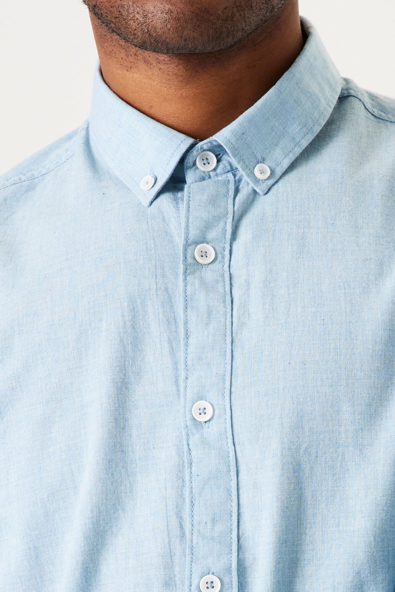 'Garcia T41282 Long Sleeve Button-Up Shirt' in 'Light Blue' colour.