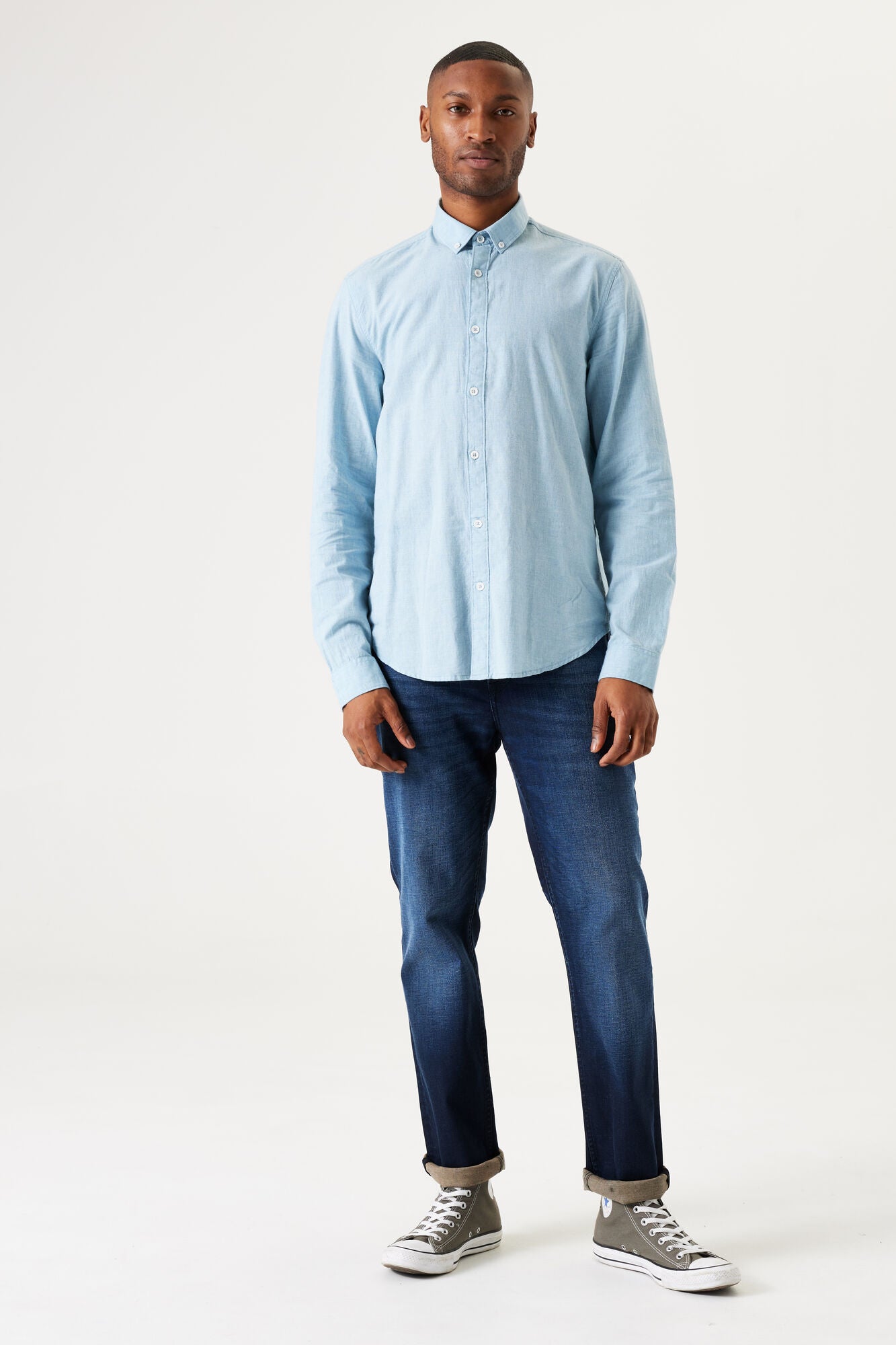 'Garcia T41282 Long Sleeve Button-Up Shirt' in 'Light Blue' colour.