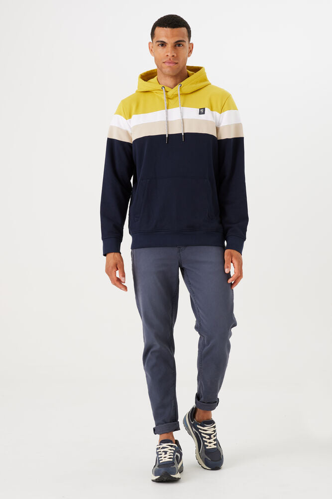 'Garcia N41271 Colour Block Pullover Hoodie' in 'Blue' colour