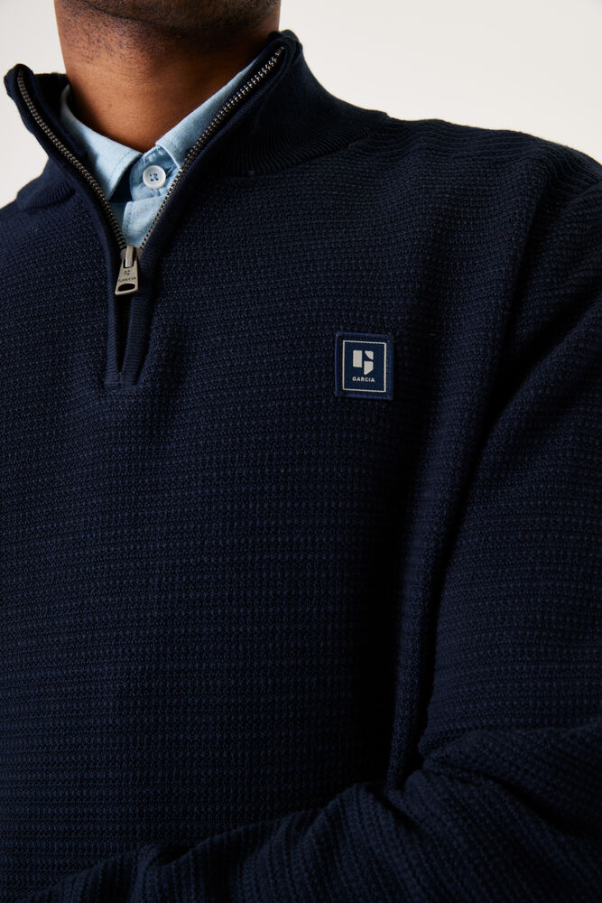 'Garcia T41241 Quarter Zip Sweater' in 'Navy' colour