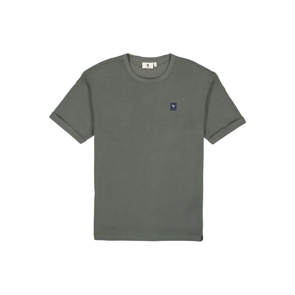 'Garcia O41007 Short Sleeve Tee with Textured Fabric' in 'Green' colour