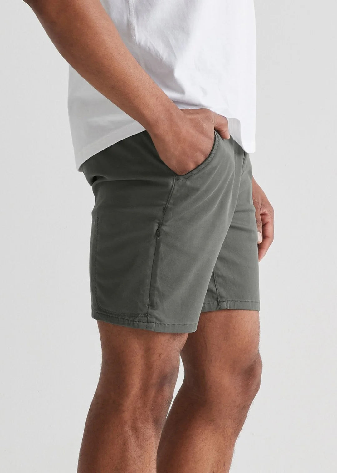 'Du/er Live Free Journey Shorts' in 'Thyme' colour