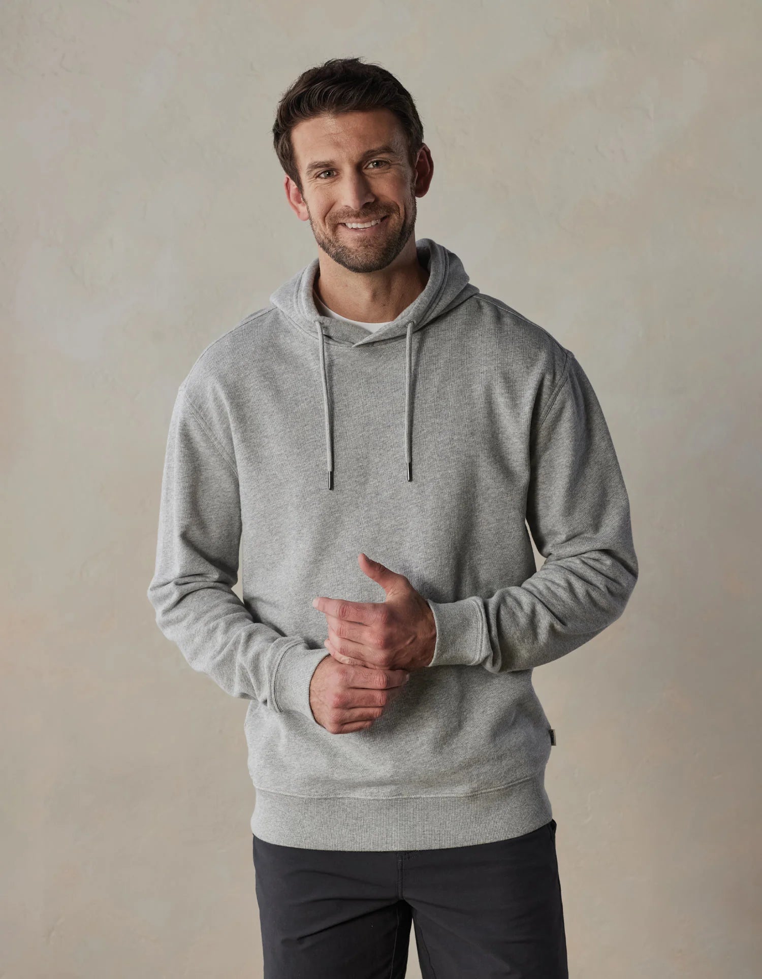 'The Normal Brand Cole Terry Hoodie' in 'Heathered Grey' colour