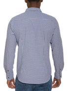 Robert Graham Fantoni Button Up L/S Dress Shirt - Grey/Blue - 3 - Tops - Button Up Dress Shirt