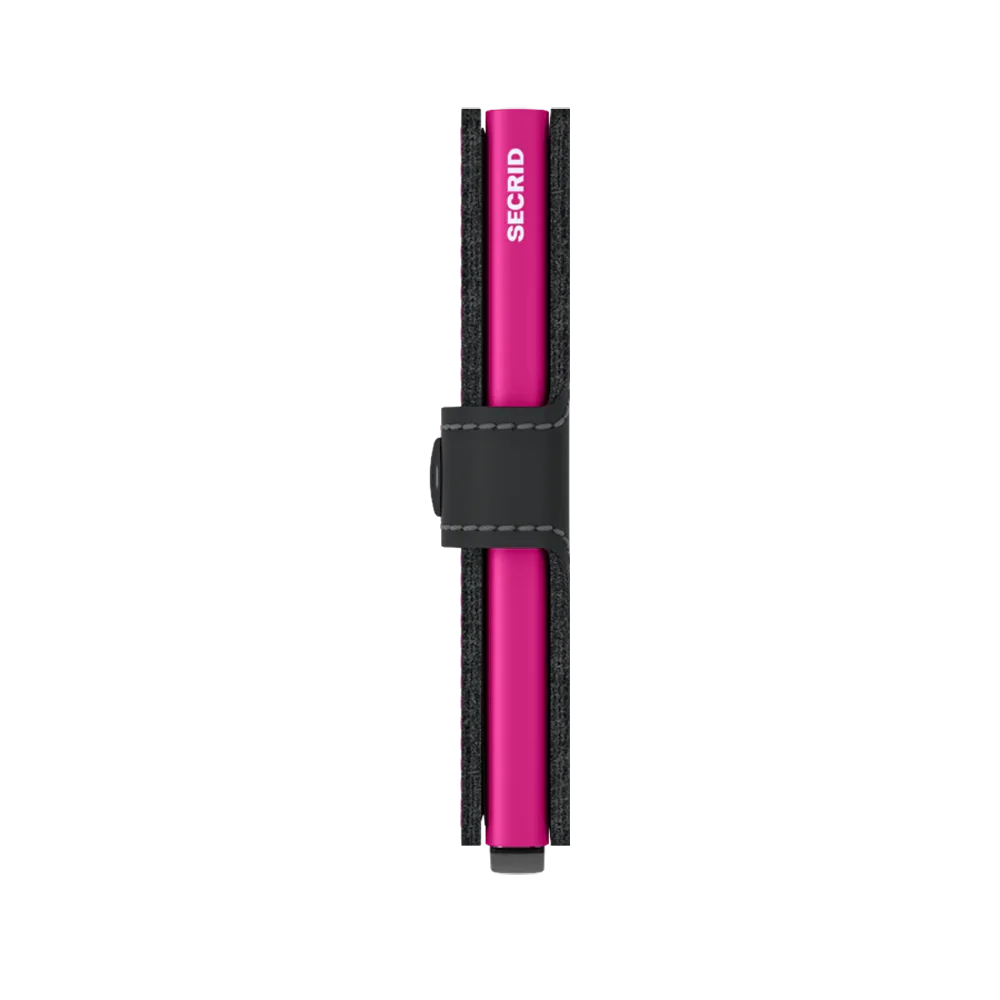 'Secrid Miniwallet - Matte' in 'Black-Fuchsia' colour