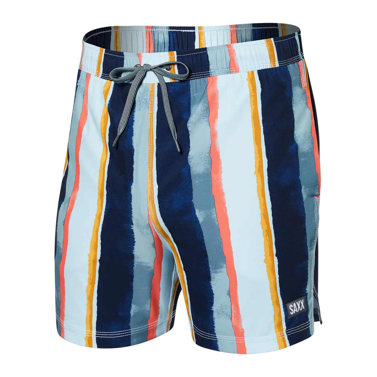 'SAXX Oh Buoy 5" Swim Shorts' in 'H20 Stripe' colour
