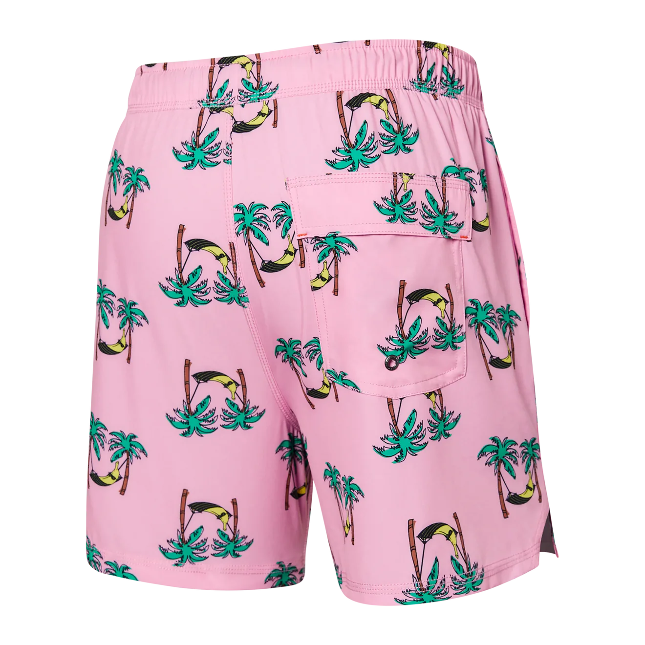 'SAXX Oh Buoy 7" Swim Shorts' in 'Banana Hammock Taffy' colour