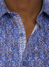 Robert Graham Lungano Button Up L/S Dress Shirt - Blue - 4 - Tops - Button Up Dress Shirt