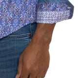 Robert Graham Lungano Button Up L/S Dress Shirt - Blue - 2 - Tops - Button Up Dress Shirt