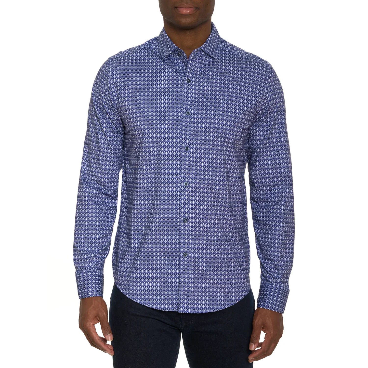'Robert Graham Bernardi Button Up L/S Dress Shirt' in 'Blue' colour