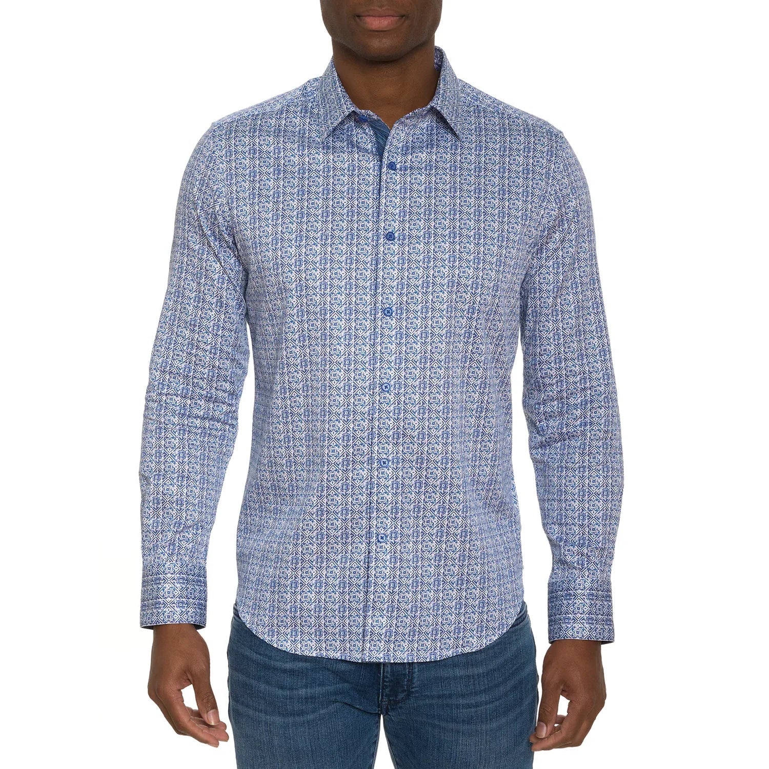 'Robert Graham Dolma Button Up L/S Dress Shirt' in 'Blue' colour