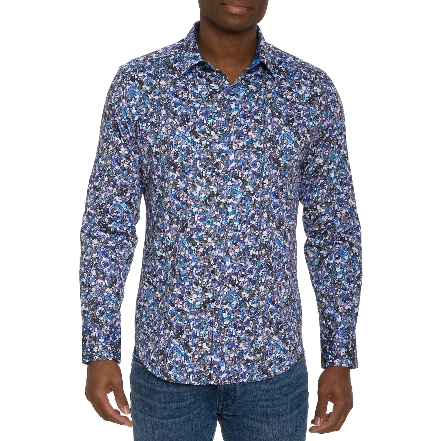 'Robert Graham Fondo Button Up L/S Dress Shirt' in 'Blue' colour