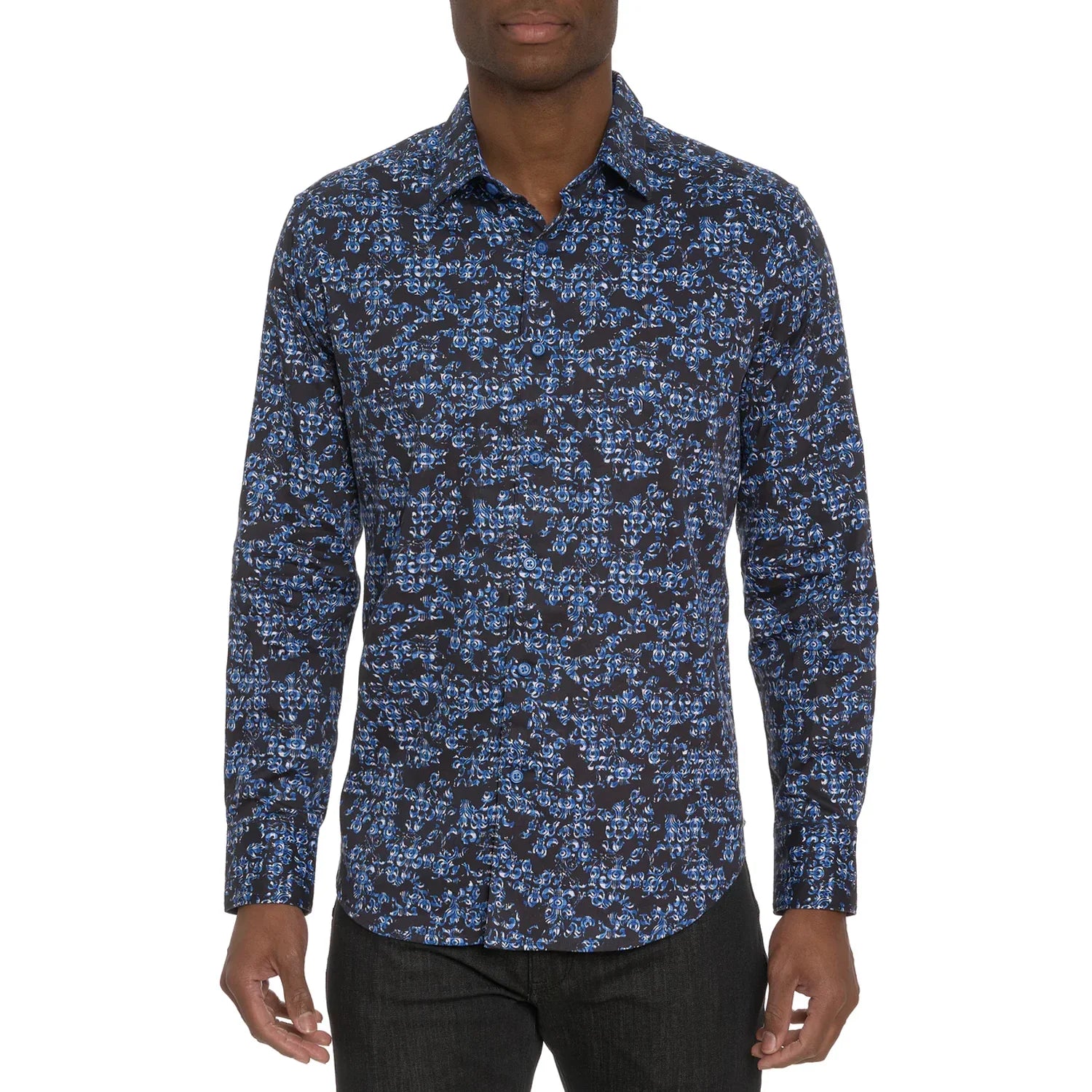'Robert Graham Merano Button Up L/S Dress Shirt' in 'Dark Navy' colour