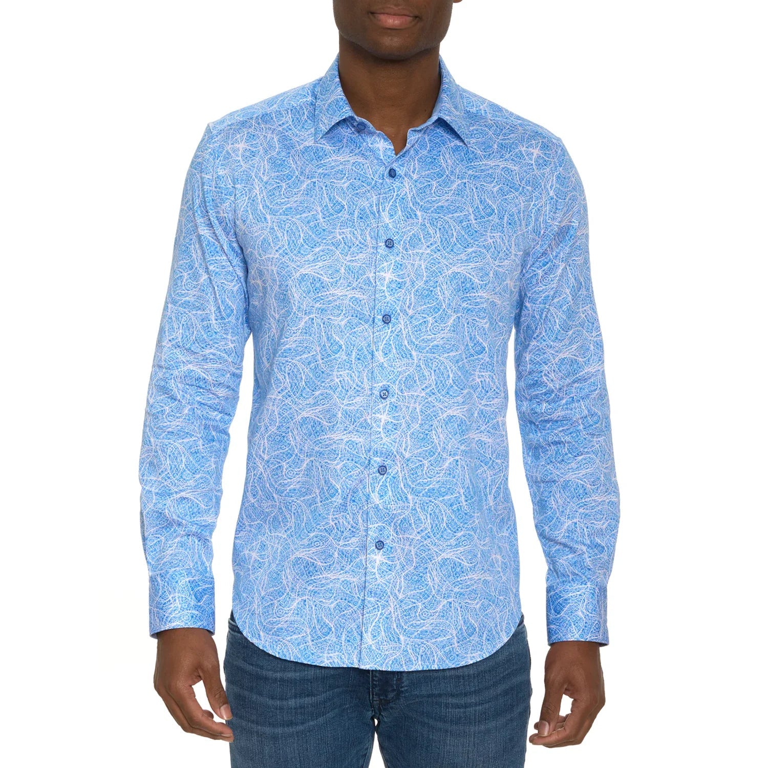 'Robert Graham Stelvio Button Up L/S Dress Shirt' in 'Light Blue' colour