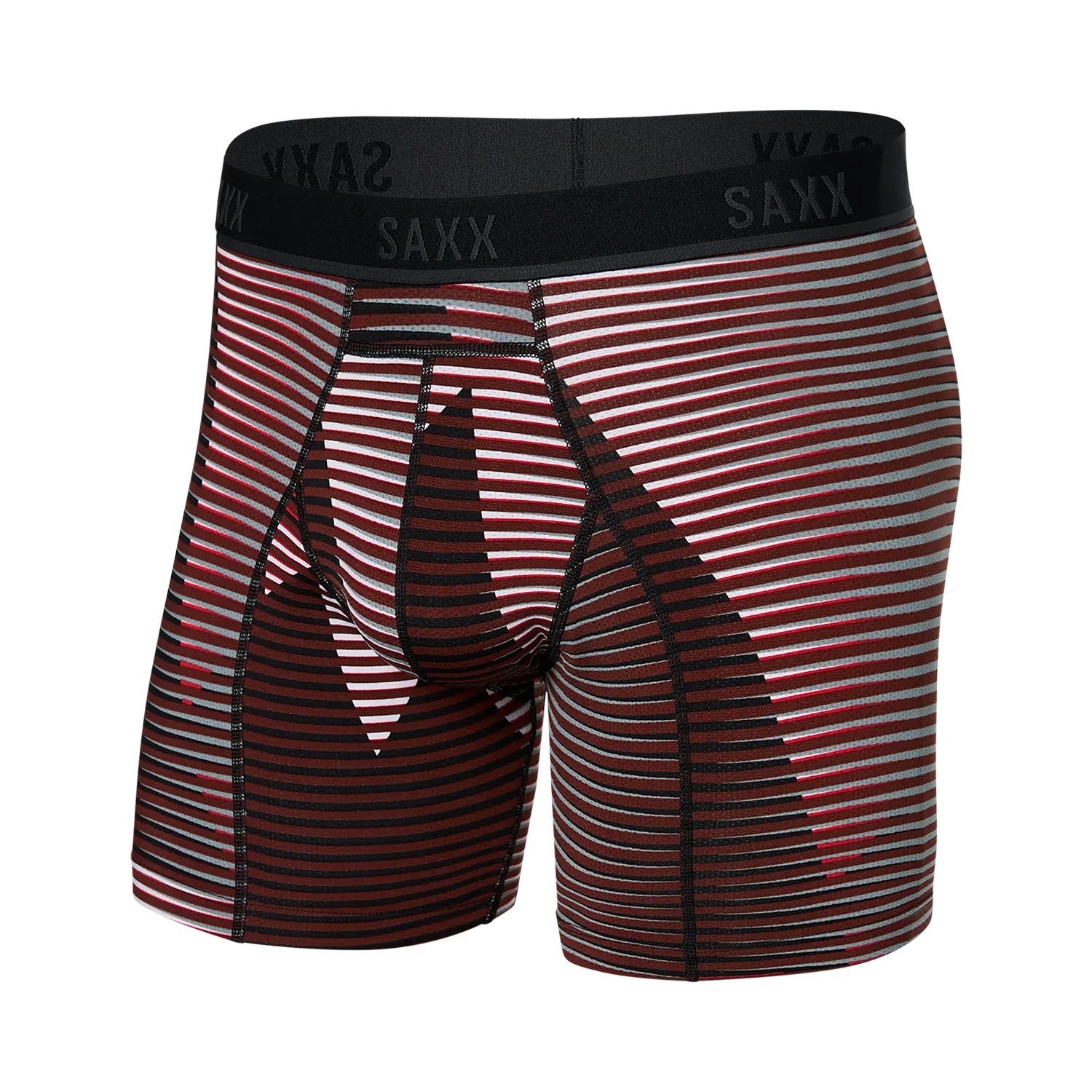 'SAXX Kinetic Light Compression Mesh Boxer Brief - Optic Mountain' in 'Dark Brick' colour