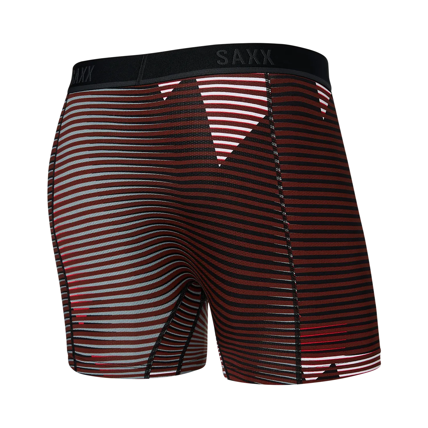 'SAXX Kinetic Light Compression Mesh Boxer Brief - Optic Mountain' in 'Dark Brick' colour