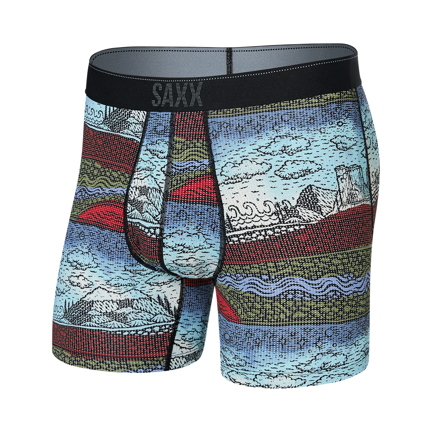 'SAXX Quest Quick Dry Mesh Boxer Brief - Elements' in 'Multi' colour