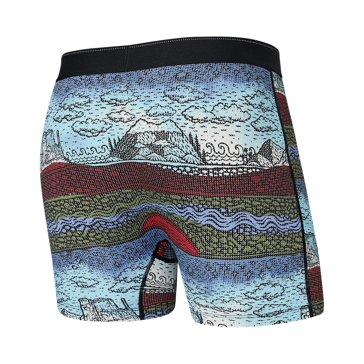 'SAXX Quest Quick Dry Mesh Boxer Brief - Elements' in 'Multi' colour