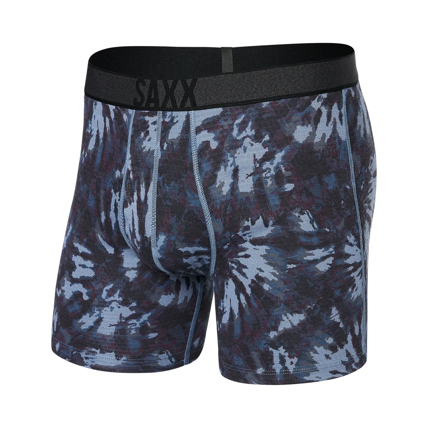 'SAXX Roast Master Mid Weight Boxer Brief - Snow Burst Tie Dye' in 'Grey' colour