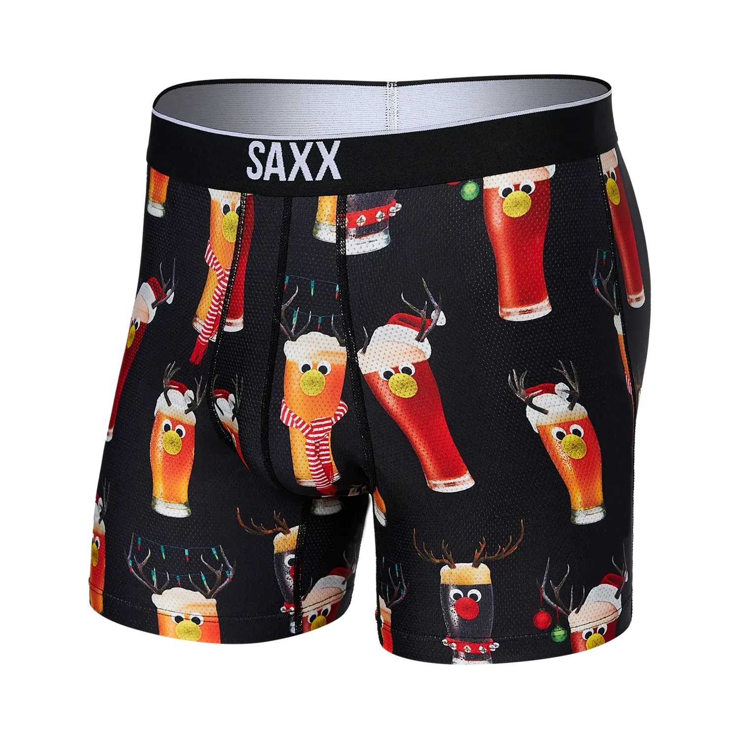 'SAXX Volt Breathable Mesh Boxer Brief - Reinbeer' in 'Black' colour