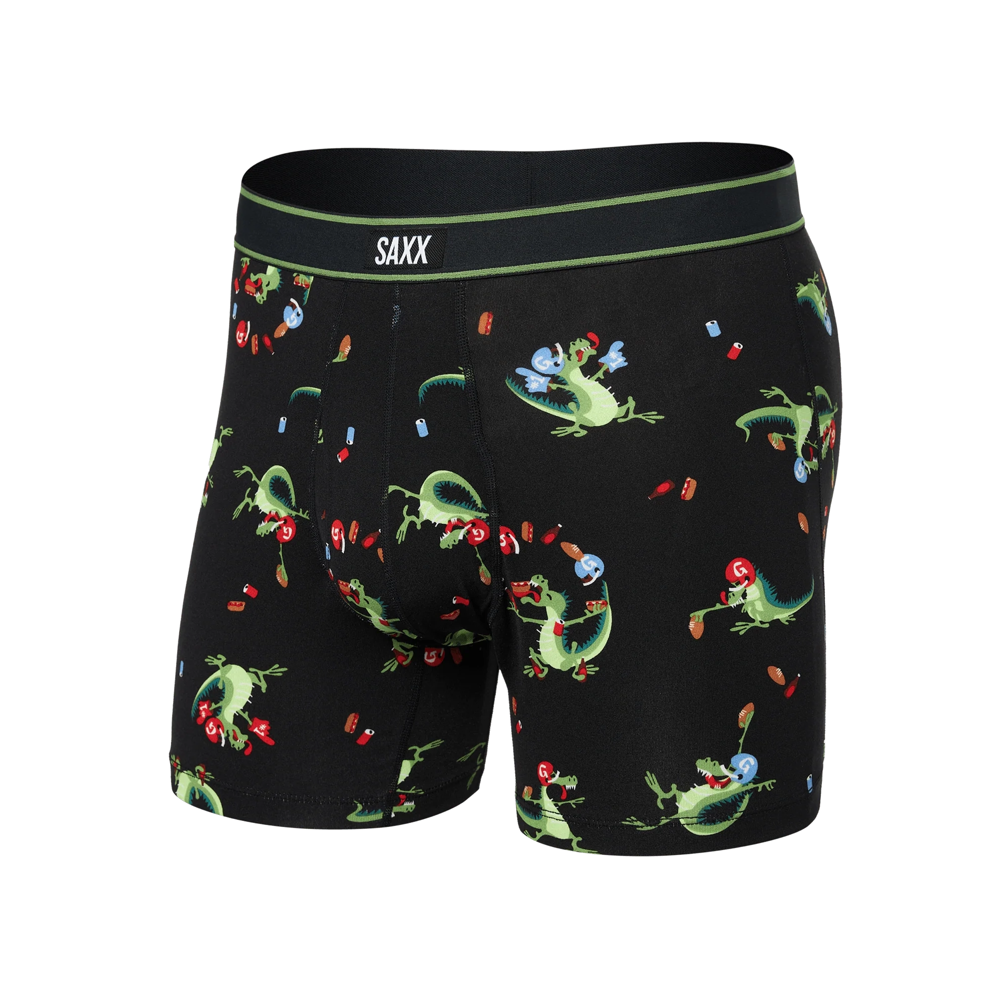 'Saxx Daytripper Boxer Briefs' in 'Tailgators Black' print
