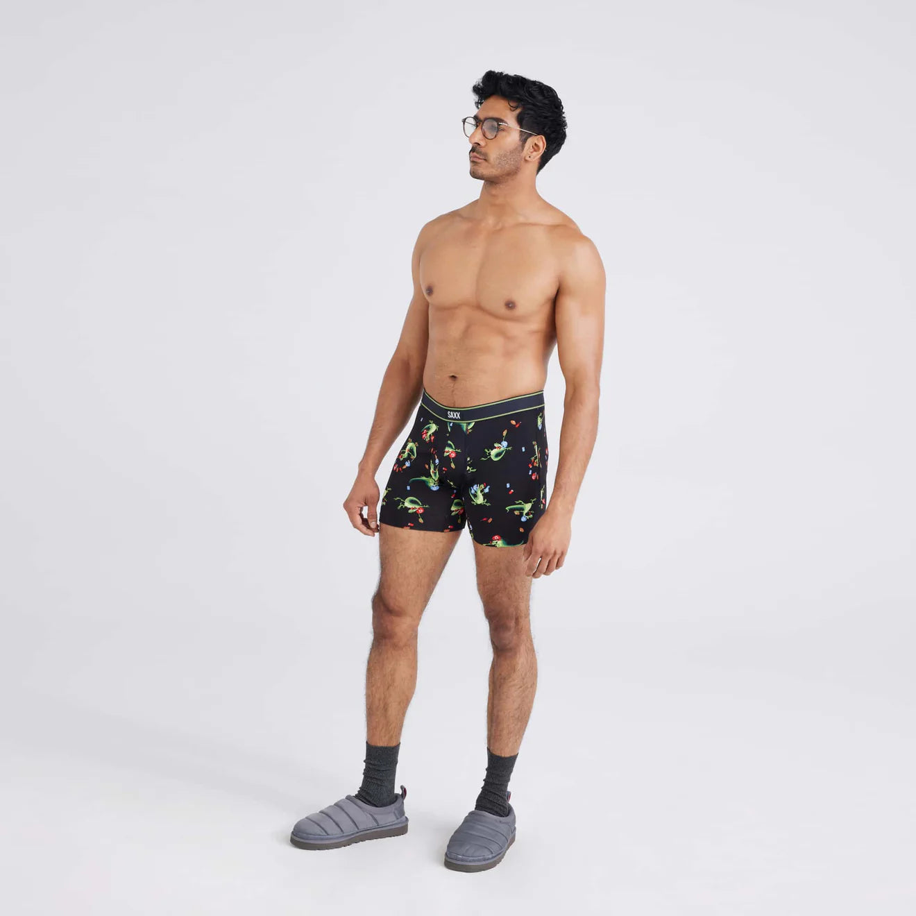 'Saxx Daytripper Boxer Briefs' in 'Tailgators Black' print
