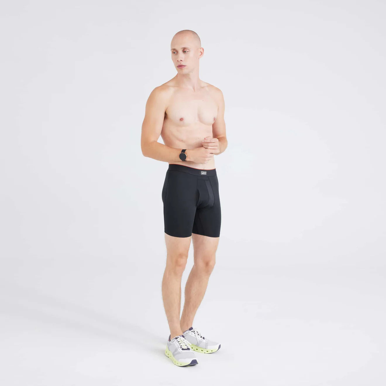 'Saxx Multi-Sport Mesh Boxer Briefs' in 'Black' colour