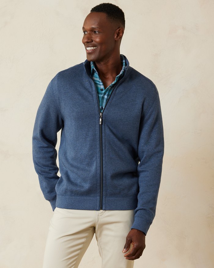 'Tommy Bahama Flip Coast Reversible Full Zip Jacket' in 'Blue Note' colour