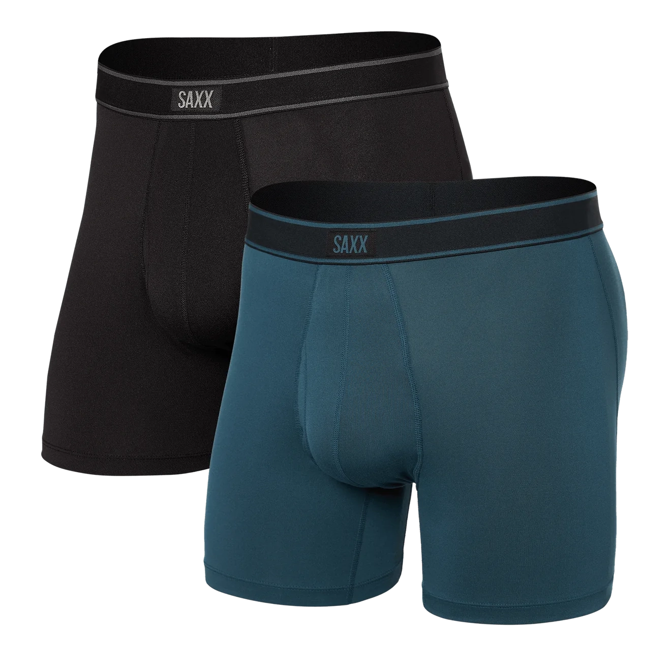 'SAXX Daytripper Boxer Brief 2 Pack' in 'Black & Storm' colour