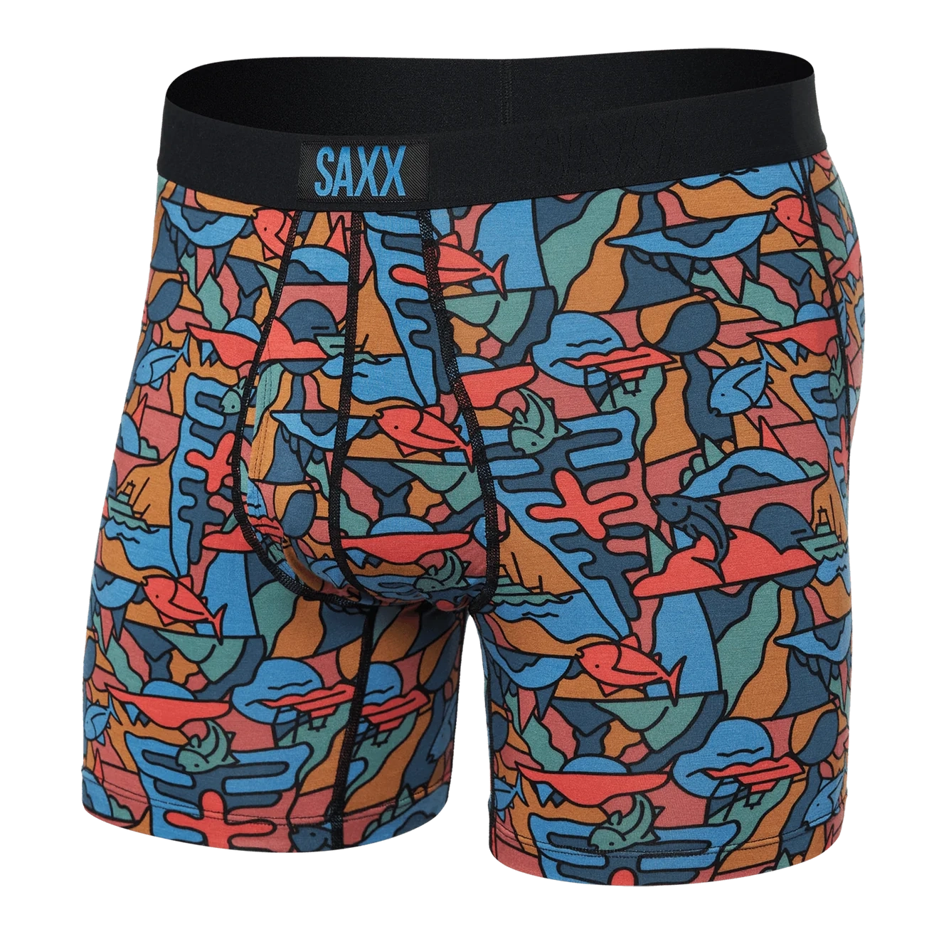 'SAXX Ultra Boxer Brief' with 'Over the River' print